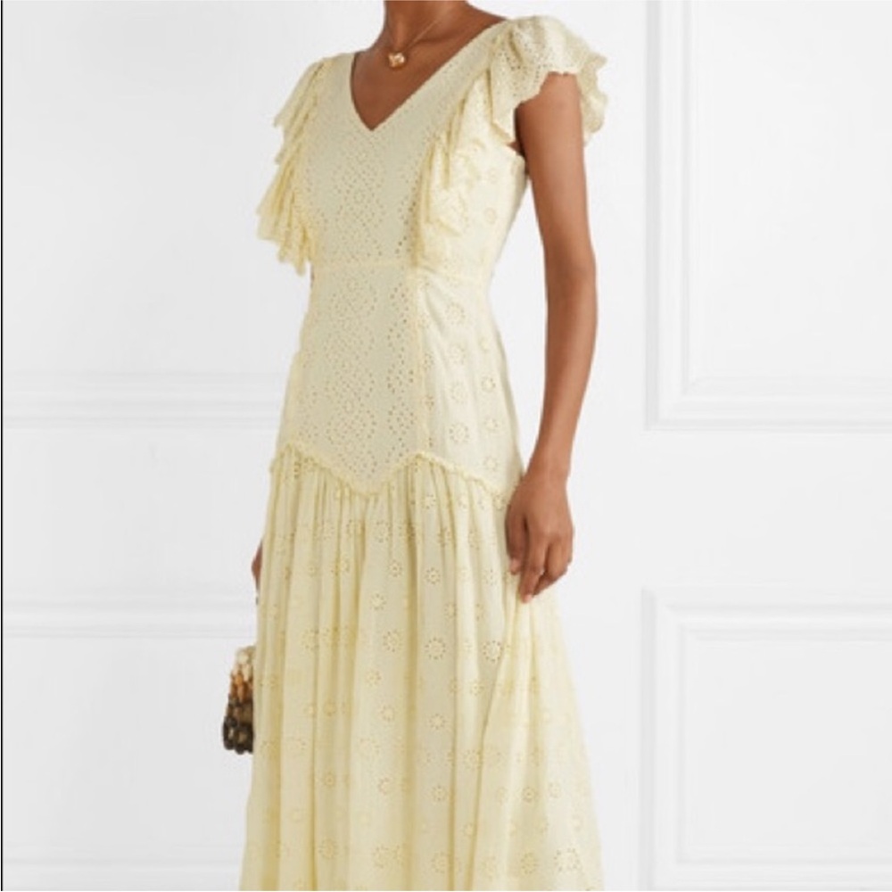 LoveShackFancy Yellow Eyelet Maxi Dress - Picture 5 of 6